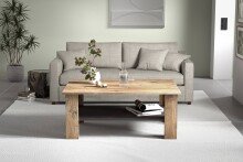 Couchtisch >PORTUM< in Braun/Grau aus Holzwerkstoff - 106,5x45,4x66,5cm (BxHxT)