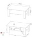 Couchtisch >PORTUM< in Braun/Grau aus Holzwerkstoff - 106,5x45,4x66,5cm (BxHxT)