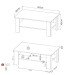 Couchtisch >PORTUM< in Braun/Grau aus Holzwerkstoff - 106,5x45,4x66,5cm (BxHxT)