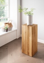 Hocker >KM-0660< in braun aus Wildeiche massiv geölt - 30x81x30cm (BxHxT)