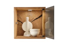 Wandregal >KM-0660< in braun aus Wildeiche massiv geölt - 34x34x20cm (BxHxT)