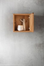 Wandregal >KM-0660< in braun aus Wildeiche massiv geölt - 34x34x19,5cm (BxHxT)