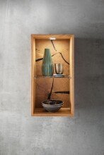 Wandregal >KM-0660< in braun aus Wildeiche massiv geölt - 34x63x20cm (BxHxT)