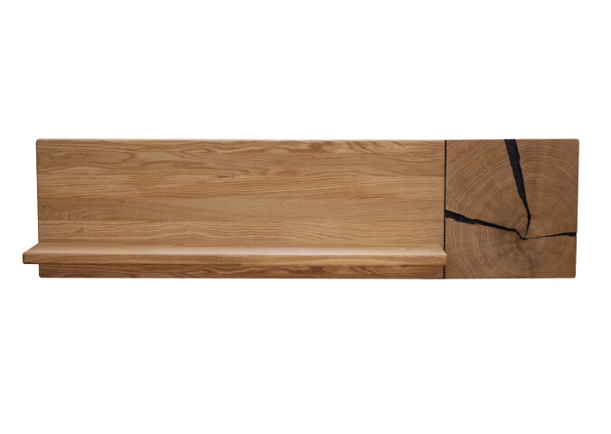 Wandboard >KM-0660< in braun aus Wildeiche massiv geölt - 90x25x8cm (BxHxT)