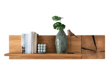 Wandboard >KM-0660< in braun aus Wildeiche massiv geölt - 90x25x8cm (BxHxT)