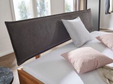Bett >BE-0573< in braun aus Wildeiche massiv geölt - 165x95x213cm (BxHxT)