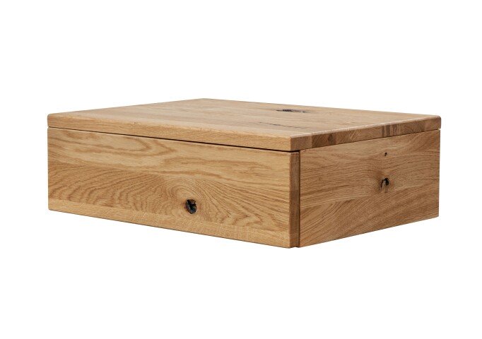 Nachttisch >BE-0573< in braun aus Wildeiche massiv geölt - 45x14x33cm (BxHxT)
