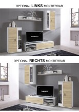 Wohnzimmer-Set >FOX< in Sonoma Eiche/Weiss - 232,4x178,8x40,5 (BxHxT)