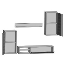 Wohnzimmer-Set >FOX< in Sonoma Eiche/Weiss - 232,4x178,8x40,5 (BxHxT)