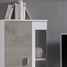 Wohnzimmer-Set >FOX< in Betonoptik/Weiß - 232,4x178,8x40,5 (BxHxT)