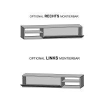 Wohnzimmer-Set >FOX< in Betonoptik/Weiß - 232,4x178,8x40,5 (BxHxT)