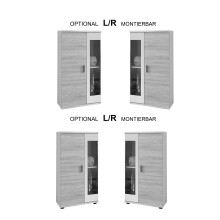 Wohnzimmer-Set >FOX< in Betonoptik/Weiß - 232,4x178,8x40,5 (BxHxT)