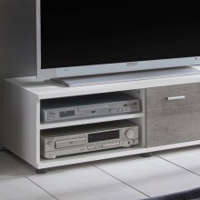 Wohnzimmer-Set >FOX< in Betonoptik/Weiß - 232,4x178,8x40,5 (BxHxT)