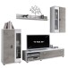 Wohnzimmer-Set >FOX< in Betonoptik/Weiß - 232,4x178,8x40,5 (BxHxT)