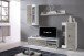 Wohnzimmer-Set >FOX< in Betonoptik/Weiß - 232,4x178,8x40,5 (BxHxT)