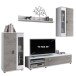 Wohnzimmer-Set >FOX< in Betonoptik/Weiß - 232,4x178,8x40,5 (BxHxT)
