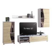 Wohnzimmer-Set >PUR< in Sonoma Eiche aus Holzwerkstoff - 234,3x170x40,2 (BxHxT)