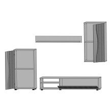 Wohnzimmer-Set >PUR< in Sonoma Eiche aus Holzwerkstoff - 234,3x170x40,2 (BxHxT)