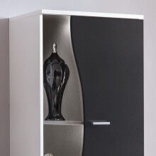 Wohnzimmer-Set >PUR< in Schwarz aus Holzwerkstoff - 234,3x170x40,2cm (BxHxT)