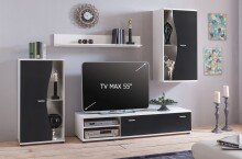Wohnzimmer-Set >PUR< in Schwarz aus Holzwerkstoff -...