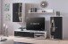 Wohnzimmer-Set >PUR< in Schwarz aus Holzwerkstoff - 234,3x170x40,2cm (BxHxT)