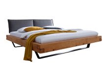 Massivholzbett >BE-0577< Liegefläche 140x200cm, Kiefer massiv eichefarbig geölt - Stellmaß 158x38x222cm (BxHxT)