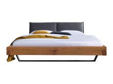 Massivholzbett >BE-0577< Liegefläche 180x200cm, Kiefer massiv eichefarbig geölt - Stellmaß 198x38x222cm (BxHxT)