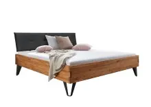 Massivholzbett >BE-0587< in braun - 145x95x213 (BxHxT)