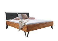 Massivholzbett >BE-0587< in braun - 145x95x213 (BxHxT)