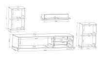 Wohnzimmer-Set >ANEMOS V< in Sonoma Eiche aus Holzwerkstoff - 270x190x42 (BxHxT)