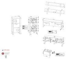 Wohnwand >NORDI< in Schwarz/Okapi Nuss - 270,1x177,6x43,1 (BxHxT)
