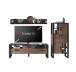 Wohnwand >NORDI< in Schwarz/Okapi Nuss - 270,1x177,6x43,1 (BxHxT)