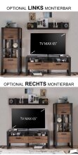Wohnwand >NORDI< in Schwarz/Okapi Nuss - 227,3x177,6x43,1 (BxHxT)