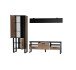 Wohnwand >NORDI< in Schwarz/Okapi Nuss - 270,1x200,1x43,1 (BxHxT)