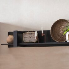 Wohnwand >NORDI< in Schwarz/Okapi Nuss - 270,1x200,1x43,1 (BxHxT)
