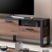 Wohnwand >NORDI< in Schwarz/Okapi Nuss - 270,1x200,1x43,1 (BxHxT)