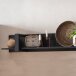 Wohnwand >NORDI< in Schwarz/Okapi Nuss - 180,3x177,6x43,1 (BxHxT)