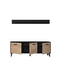 Wohnwand >ARTONA< in Dekor Artisan Eiche - 186x177,9x39,3 (BxHxT)
