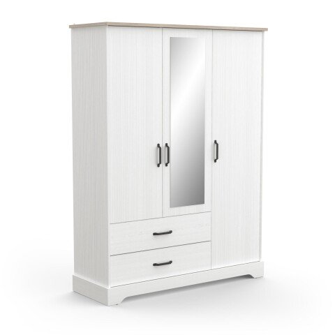 Kleiderschrank >Cottage< in weiß/Eiche Kronberg - 148,6x199,6x57,1cm (BxHxT)