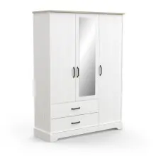 Kleiderschrank >Cottage< in weiß/Eiche...