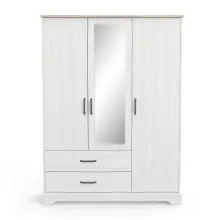 Kleiderschrank >Cottage< in weiß/Eiche...