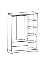 Kleiderschrank >Cottage< in weiß/Eiche Kronberg - 148,6x199,6x57,1cm (BxHxT)