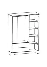 Kleiderschrank >Cottage< in weiß/Eiche Kronberg - 148,6x199,6x57,1cm (BxHxT)