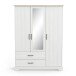 Kleiderschrank >Cottage< in weiß/Eiche Kronberg - 148,6x199,6x57,1cm (BxHxT)
