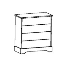 Schubkastenkommode >Cottage< in weiß/Eiche Kronberg - 84,7x94x41,9cm (BxHxT)