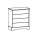 Schubkastenkommode >Cottage< in weiß/Eiche Kronberg - 84,7x94x41,9cm (BxHxT)