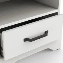 Nachtkommode >Cottage< in weiß/Eiche Kronberg - 47,3x43,7x35,3cm (BxHxT)