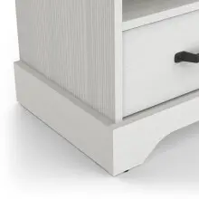 Nachtkommode >Cottage< in weiß/Eiche Kronberg - 47,3x43,7x35,3cm (BxHxT)