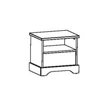 Nachtkommode >Cottage< in weiß/Eiche Kronberg - 47,3x43,7x35,3cm (BxHxT)