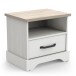 Nachtkommode >Cottage< in weiß/Eiche Kronberg - 47,3x43,7x35,3cm (BxHxT)